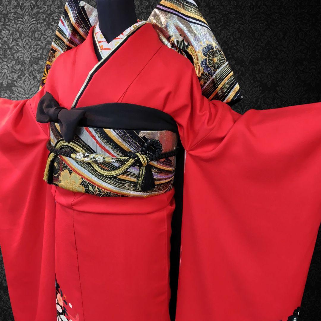 振袖フルセット(7点)・成人式・辻ヶ花・金彩加工・高級手縫・モダン・正絹・逸品