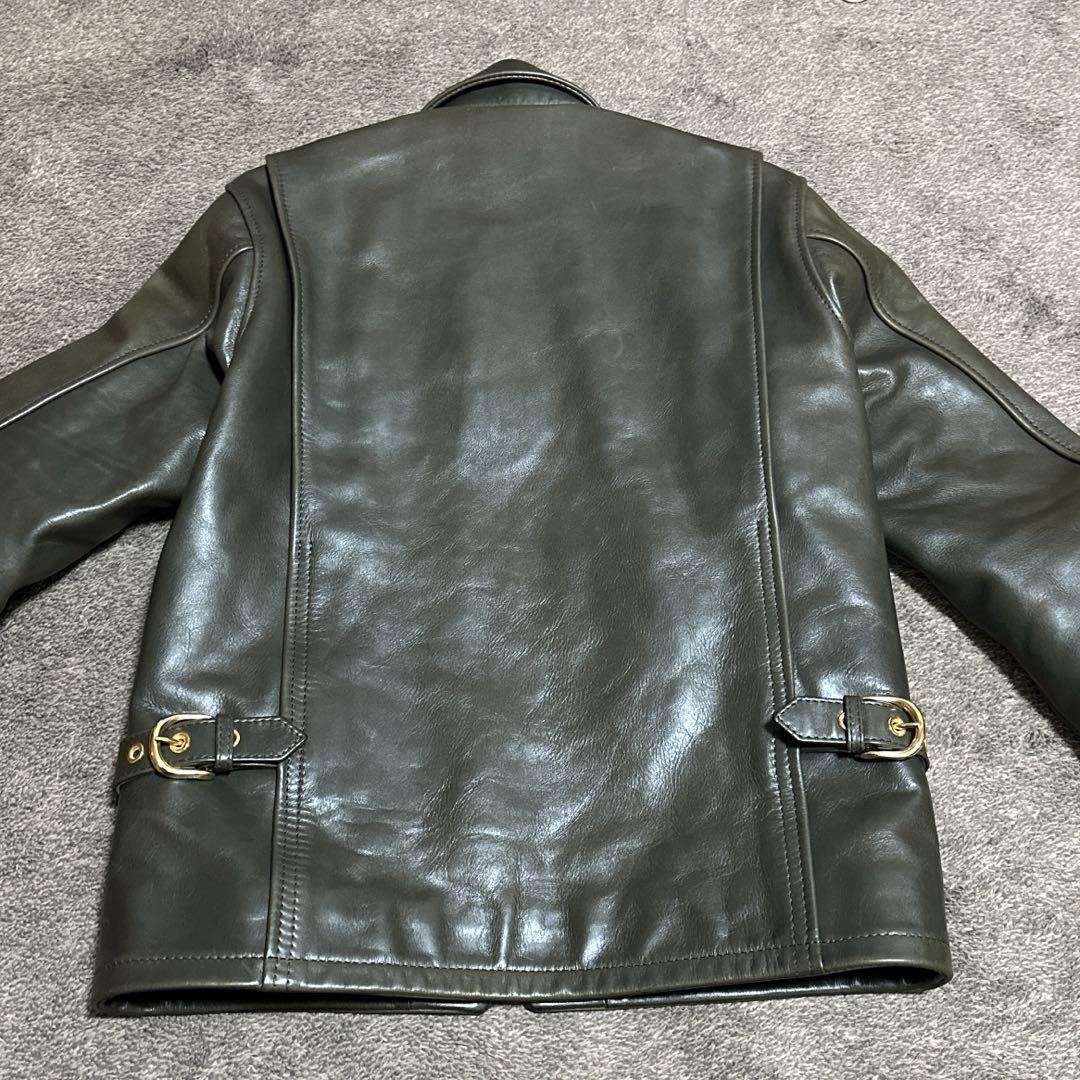 KADOYA ヘッドファクトリー オリーブ レザー シングルライダース カドヤ