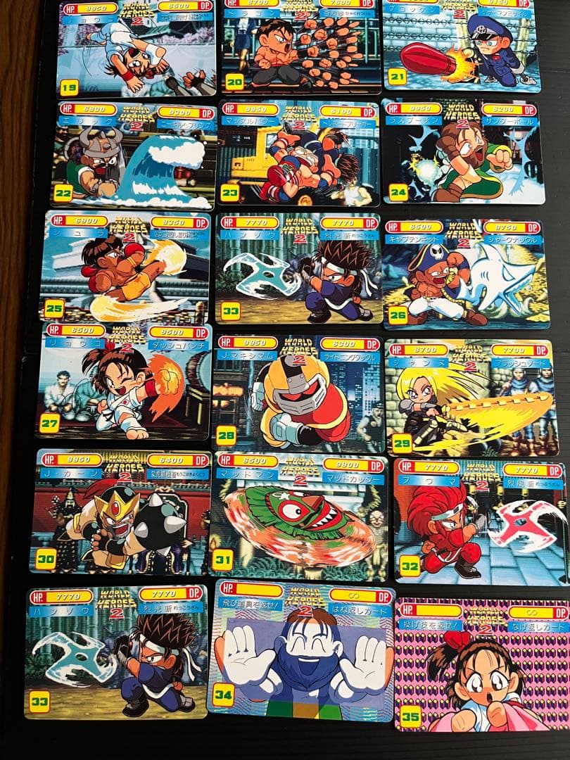 ワールドヒーローズ2カードダス入力コマンド付きバトルカード全70種類コンプリート