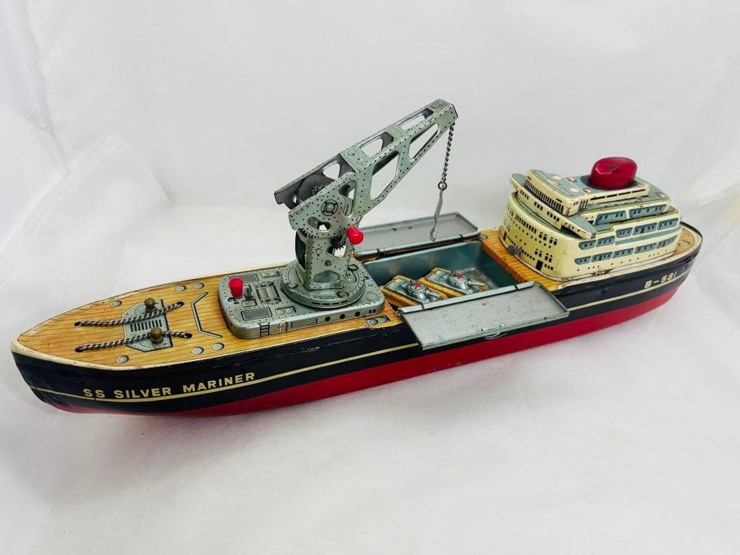 モ*ガ様 萬代屋バンダイ当時物ブリキSS SILVERMARINER軍用輸送船1