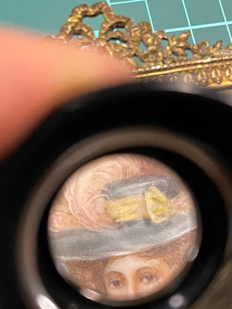 アンティーク アメリカン ミニアチュール 絵画 額装品 陶板画 美術品 USA