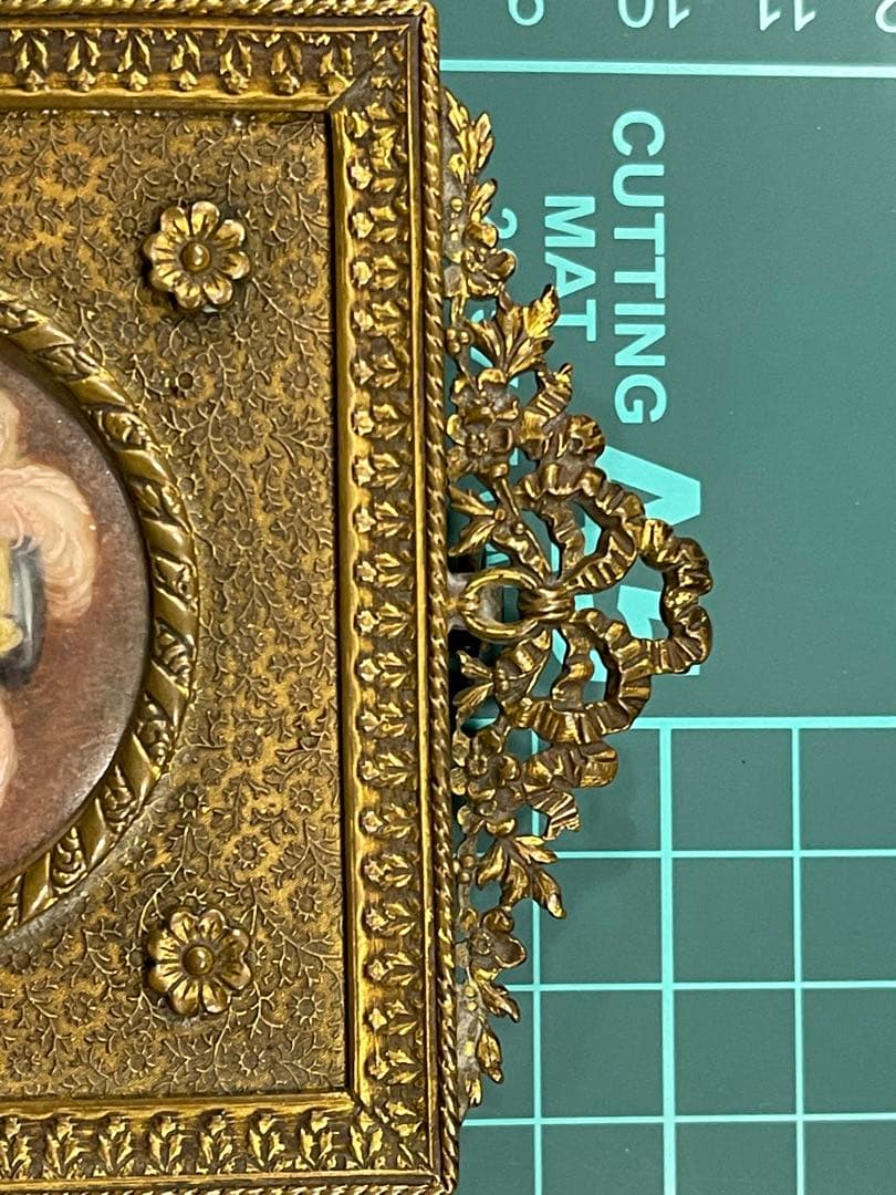 アンティーク アメリカン ミニアチュール 絵画 額装品 陶板画 美術品 USA