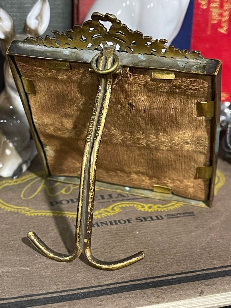 アンティーク アメリカン ミニアチュール 絵画 額装品 陶板画 美術品 USA