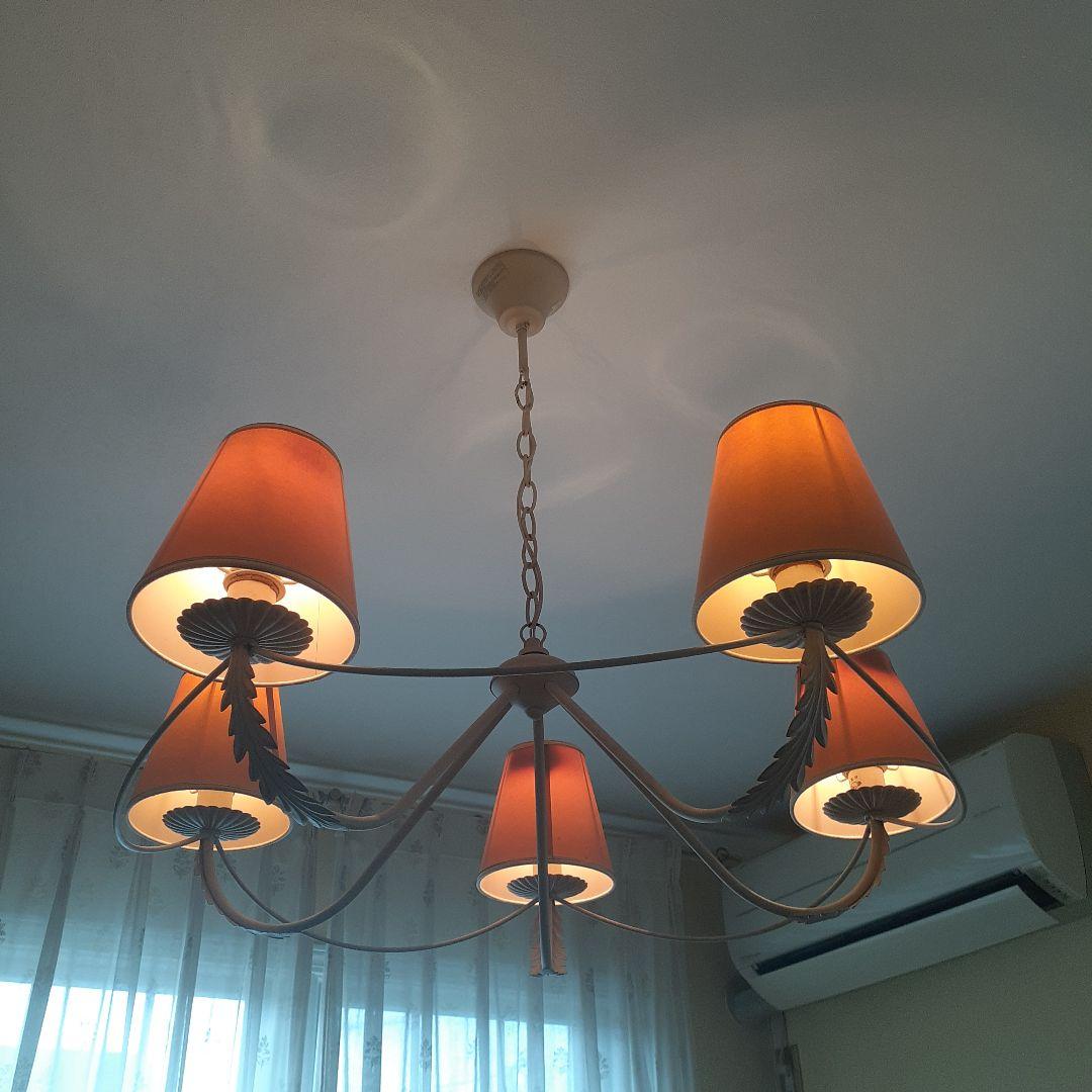 シャンデリア アイアン ホワイト 5灯 欧風 南欧風　フランス製