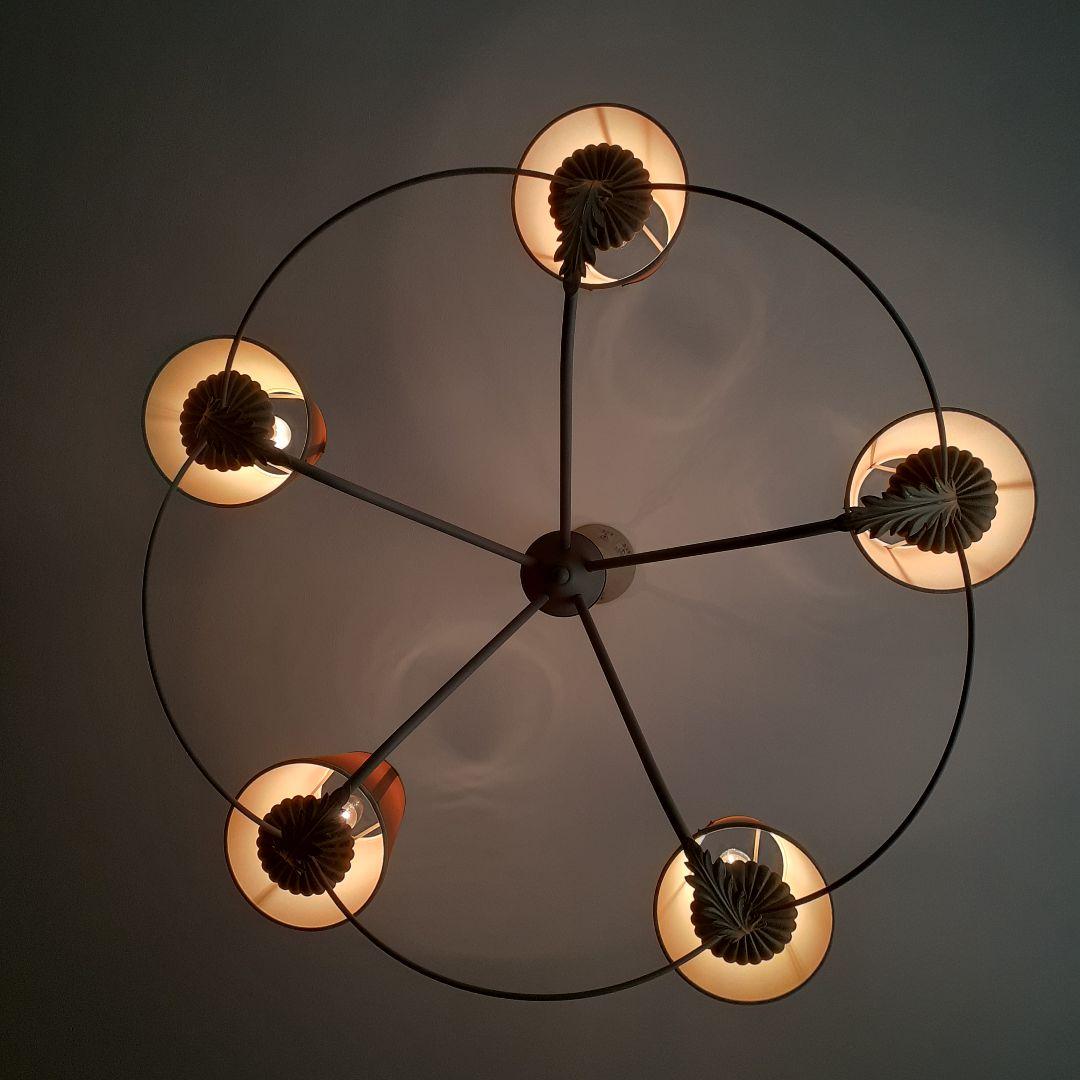 シャンデリア アイアン ホワイト 5灯 欧風 南欧風　フランス製