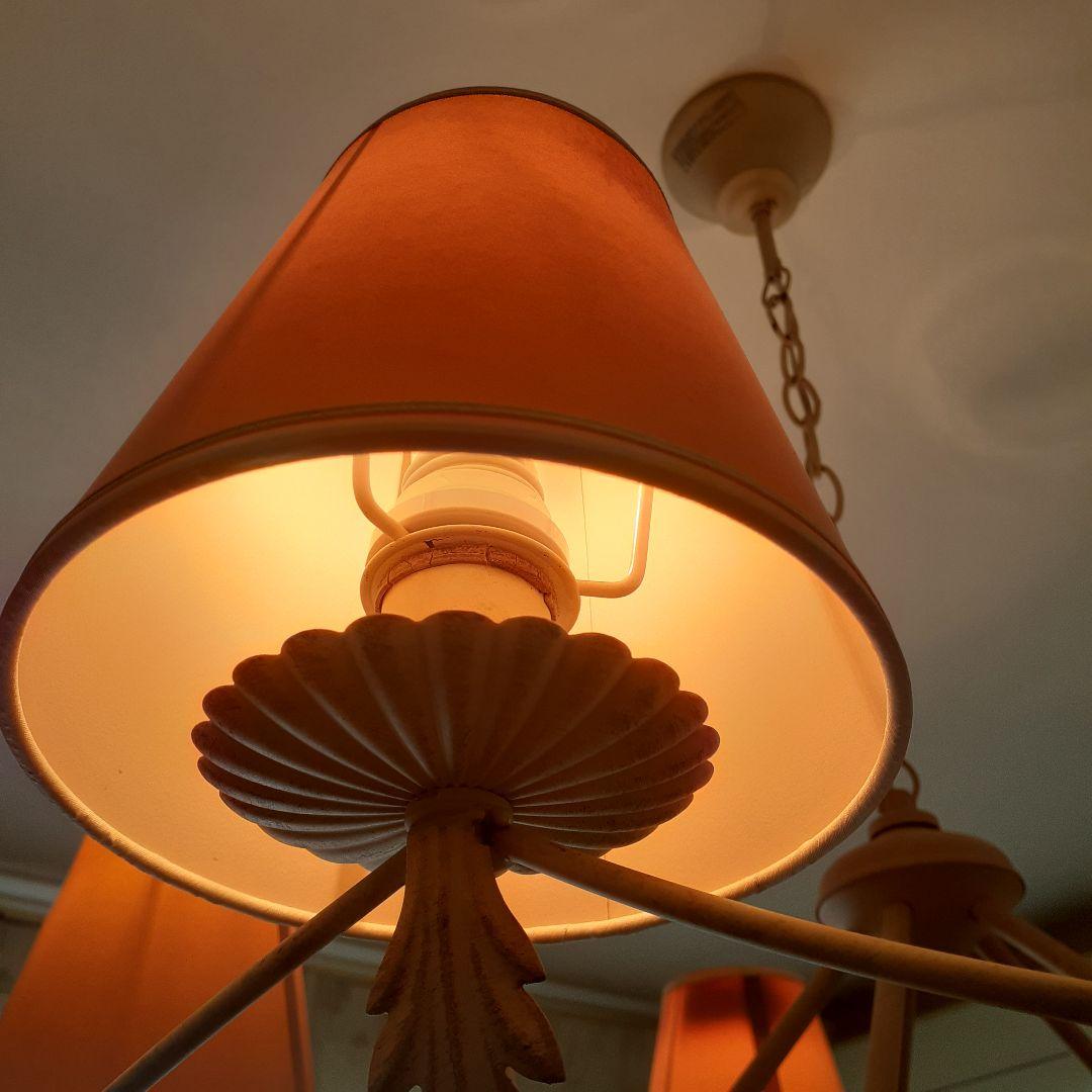 シャンデリア アイアン ホワイト 5灯 欧風 南欧風　フランス製