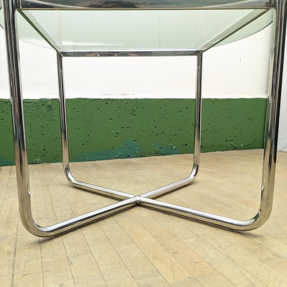 美品　デザイナーズ　カフェテーブル　ガラステーブル　サイドテーブル　リプロダクト
