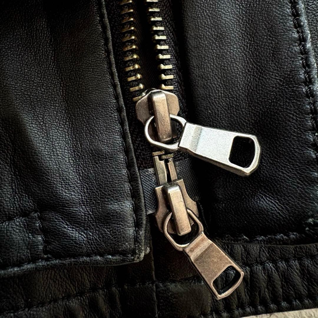 ★羊革 Lサイズ★ BEAMS × PER BACCO ライダース ダブルジップ