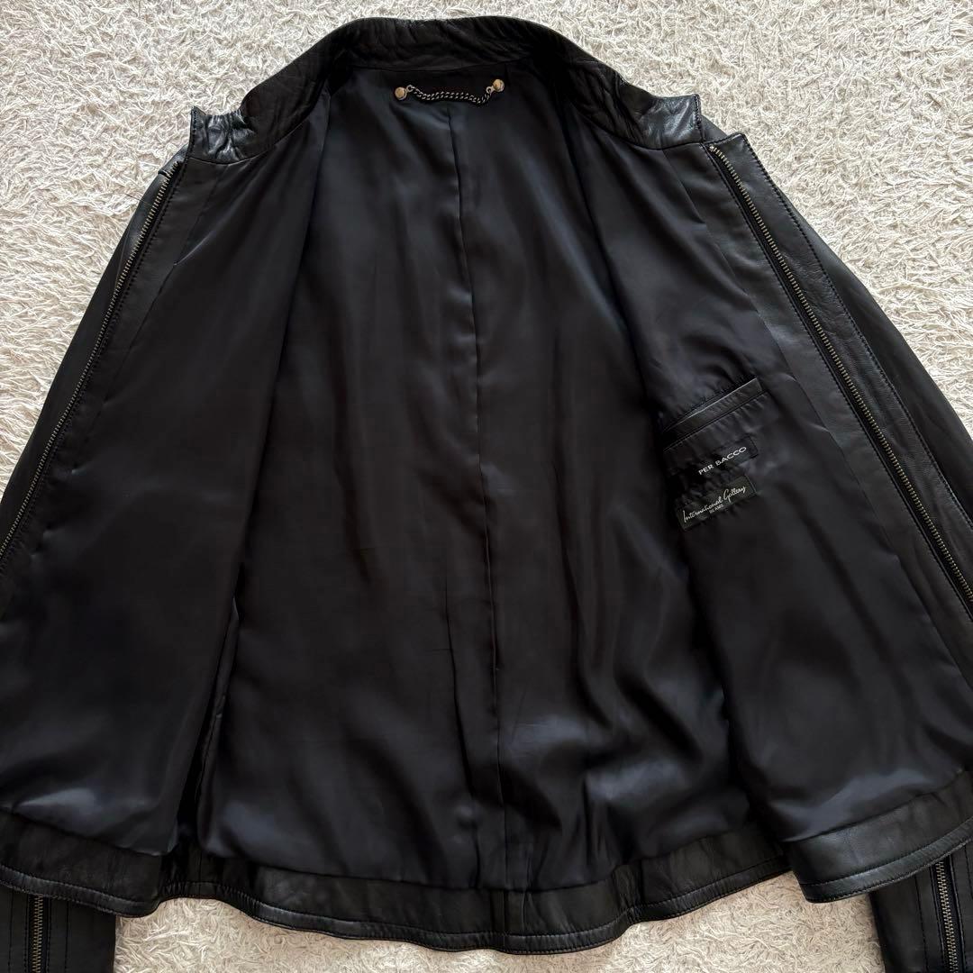 ★羊革 Lサイズ★ BEAMS × PER BACCO ライダース ダブルジップ