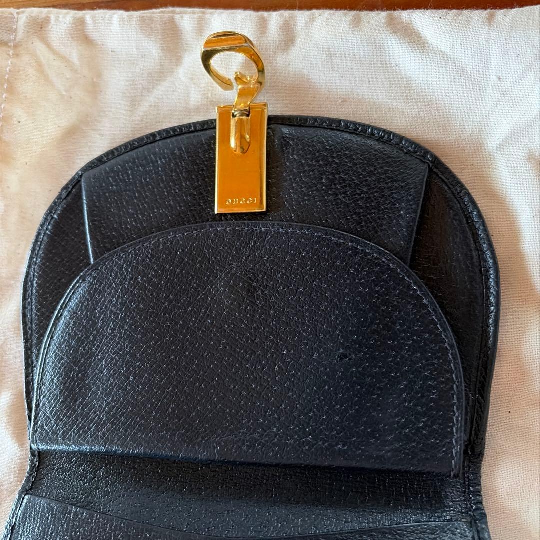 GUCCI オールドグッチ　二つ折り財布 Gゴールド金具