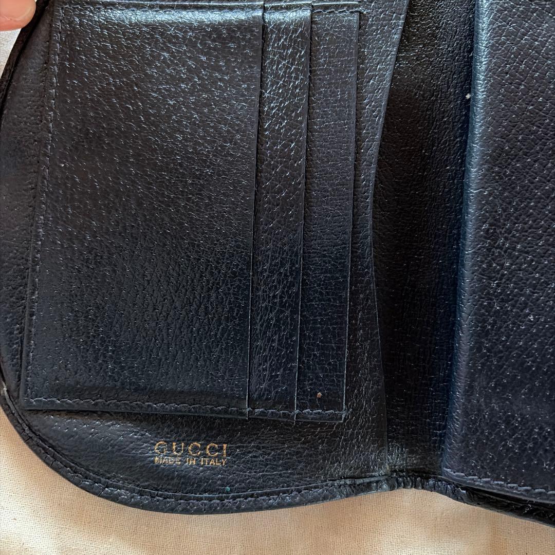 GUCCI オールドグッチ　二つ折り財布 Gゴールド金具