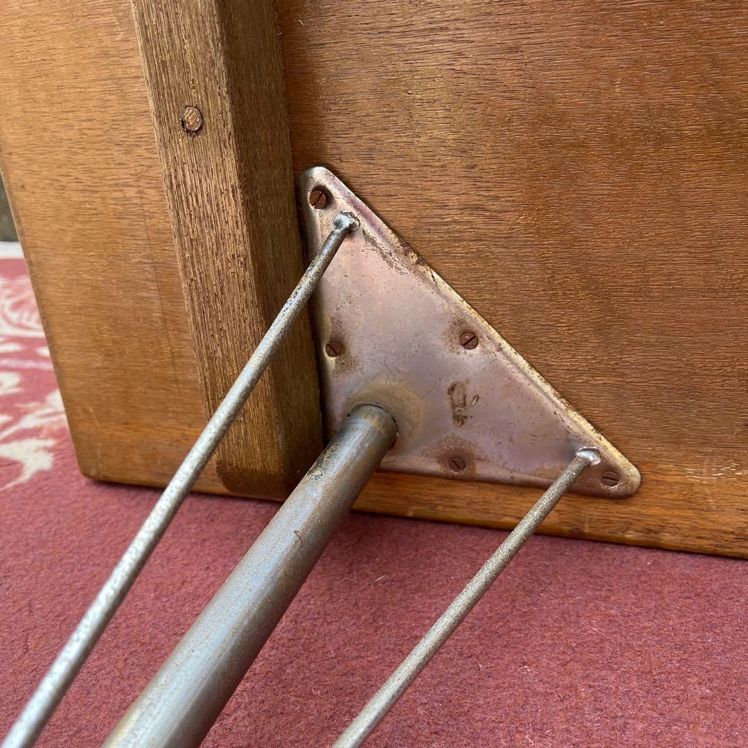 古家具アンティーク◾️古材木製天板×鉄脚アイアン カフェテーブル コーヒーテーブル