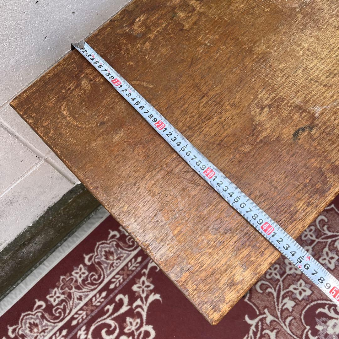 古家具アンティーク◾️古材木製天板×鉄脚アイアン カフェテーブル コーヒーテーブル