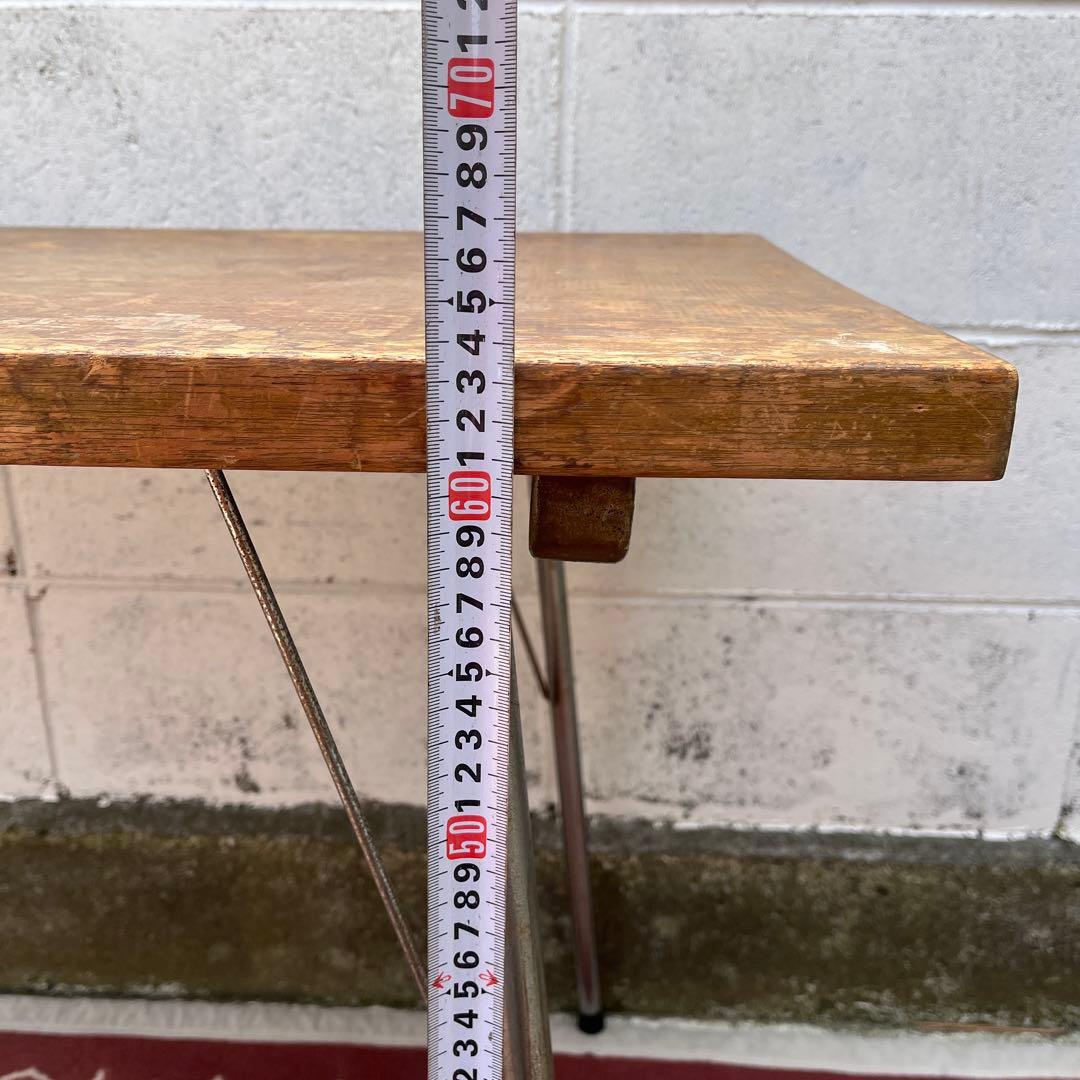 古家具アンティーク◾️古材木製天板×鉄脚アイアン カフェテーブル コーヒーテーブル