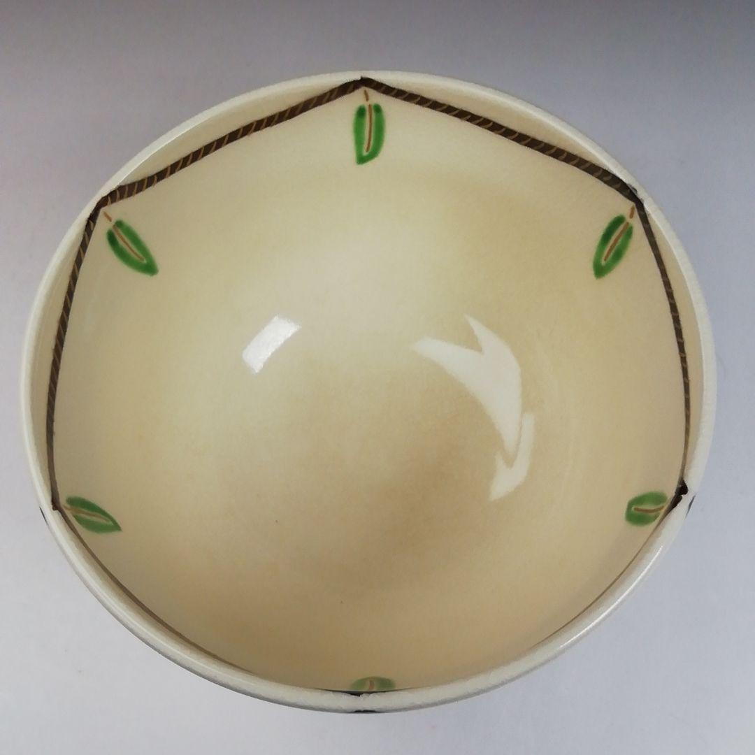 Ｗ２０　茶碗　『仁清　注連縄』『田中万祥 造』　共箱　抹茶碗　茶道具