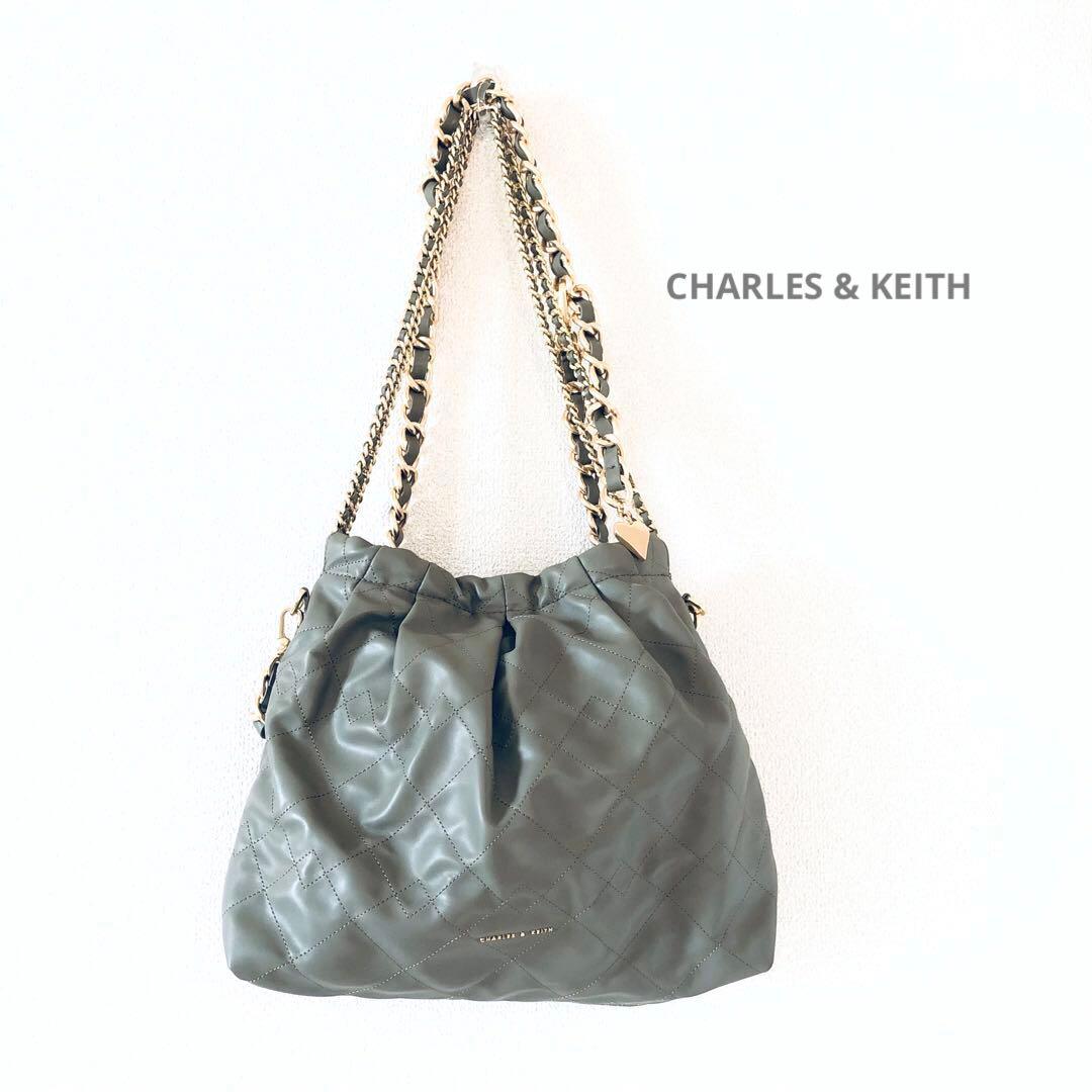 CHARLES & KEITH Duo ブレードチェーンハンドルホーボーバッグ