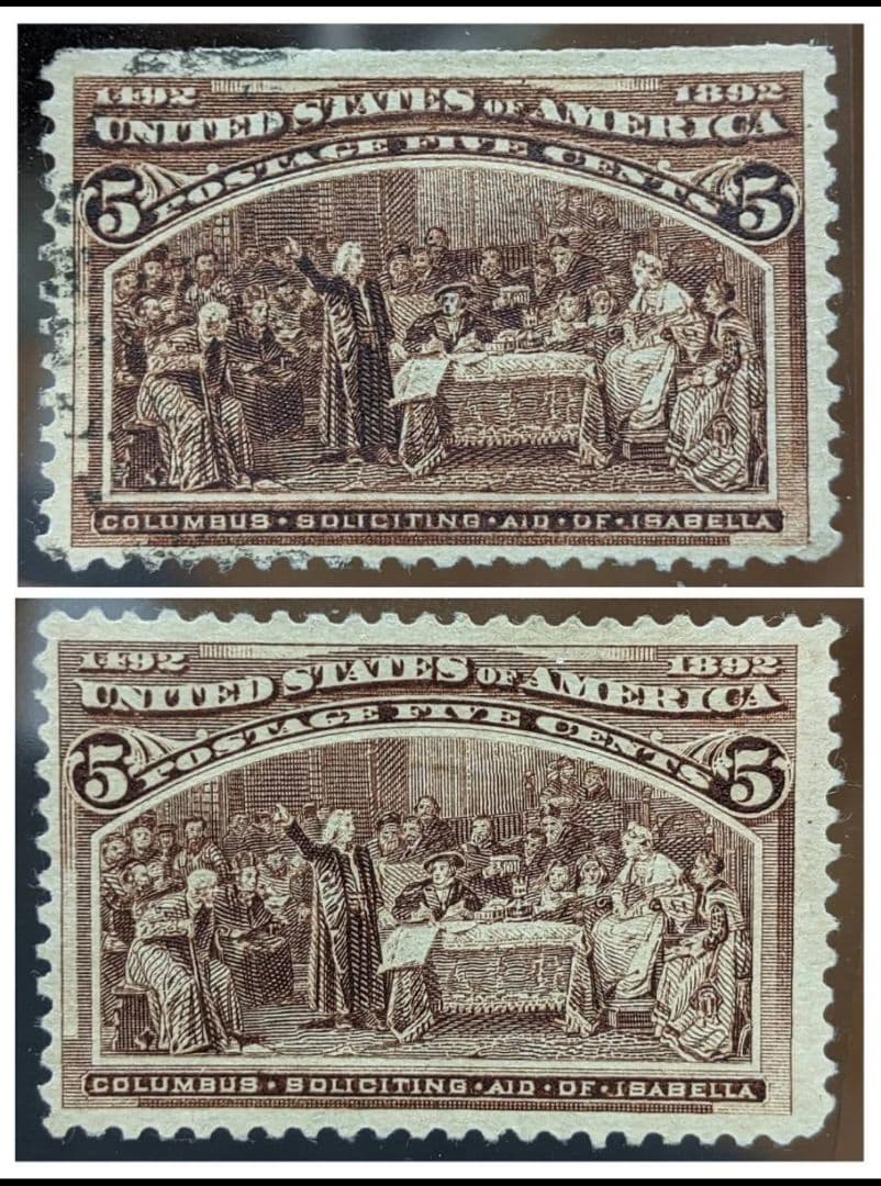 1893年 アメリカ 切手 レア 二重印刷 エラー US コレクション