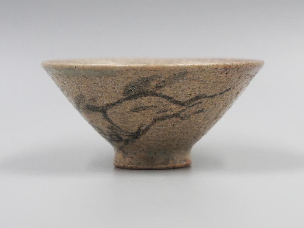 【瓷】　★ 瓷器 倣哥釉小盞 ★　作家物　貫入釉薬 落款在銘　東洋陶磁