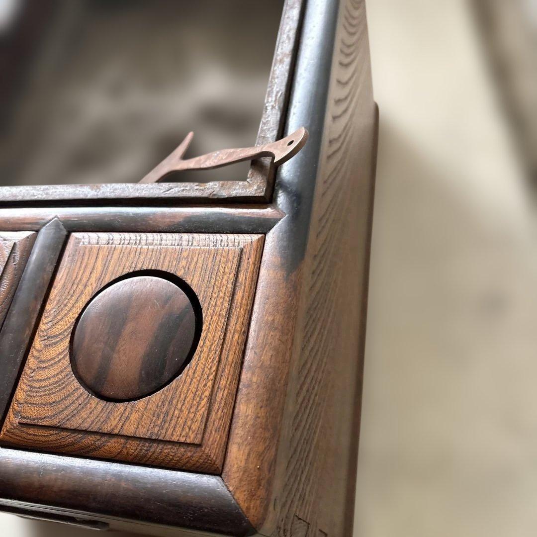 コンパクトな長火鉢　上品　煎茶用　ミニ　灰付き　素敵な木の雰囲気茶道具　状態良い