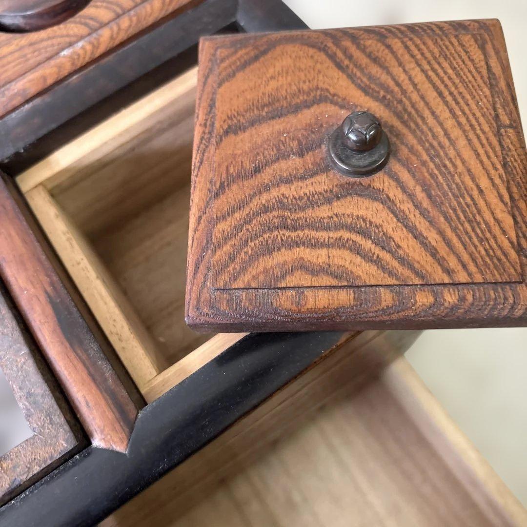 コンパクトな長火鉢　上品　煎茶用　ミニ　灰付き　素敵な木の雰囲気茶道具　状態良い