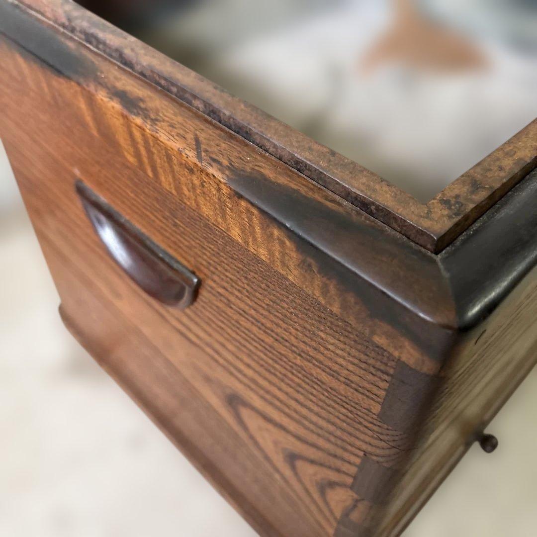 コンパクトな長火鉢　上品　煎茶用　ミニ　灰付き　素敵な木の雰囲気茶道具　状態良い