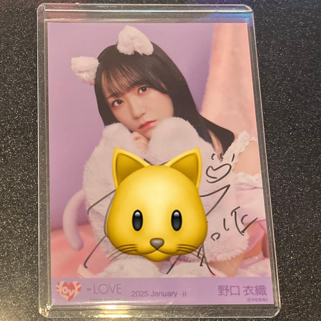 イコラブ 野口衣織 猫 7周年コンサート衣装 直筆 チュウ 猫衣装