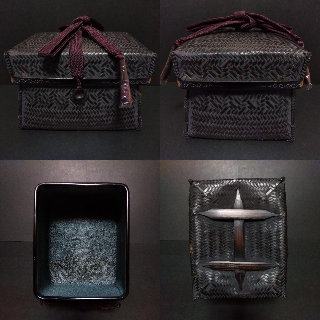 御所籠(茶碗 大津袋 平棗 茶巾箱 仕覆 茶筅筒 振出 網袋 茶杓 古帛紗)外箱