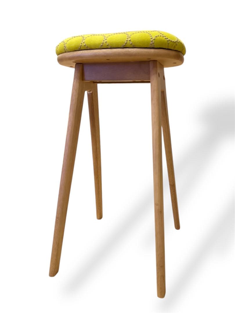 【北欧スタイル】ミナペルホネン生地使用スツール　イス　家具　ハイスツール