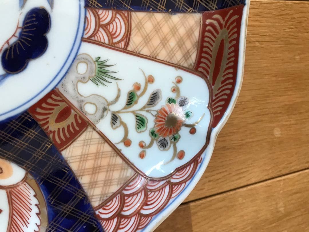 大皿　2枚　骨董品　大聖寺伊万里　古伊万里　伊万里　色絵　金彩　向付　5客