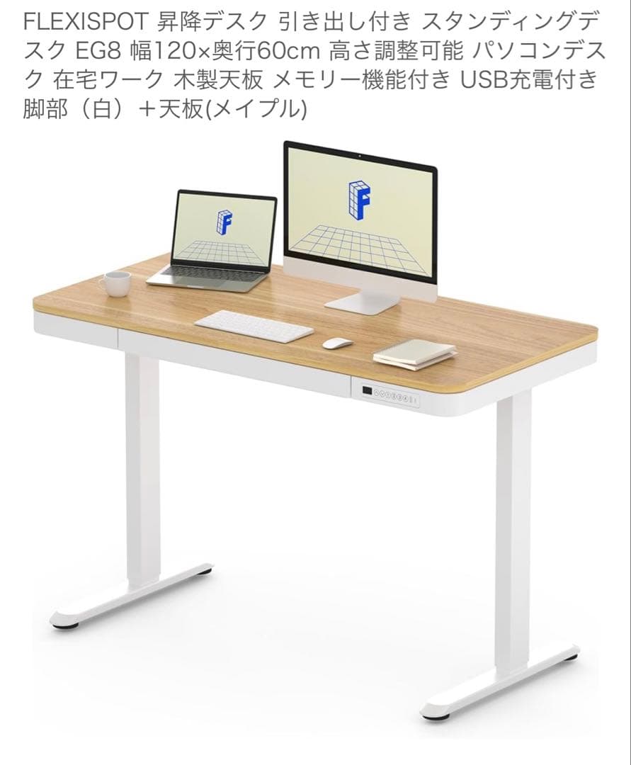 FLEXISPOT昇降デスク 引き出し付　EG8