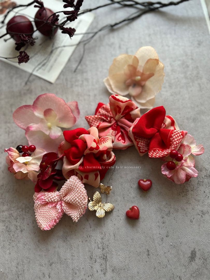 k*9様 七五三　七五三髪飾り　ヘッドドレス　着物髪飾り　リメイク髪飾り　054