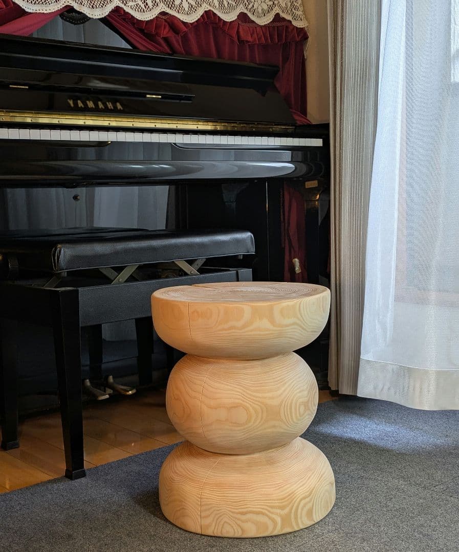 檜　切り株　丸太　椅子　スツール　 テーブル　高さ約41㎝