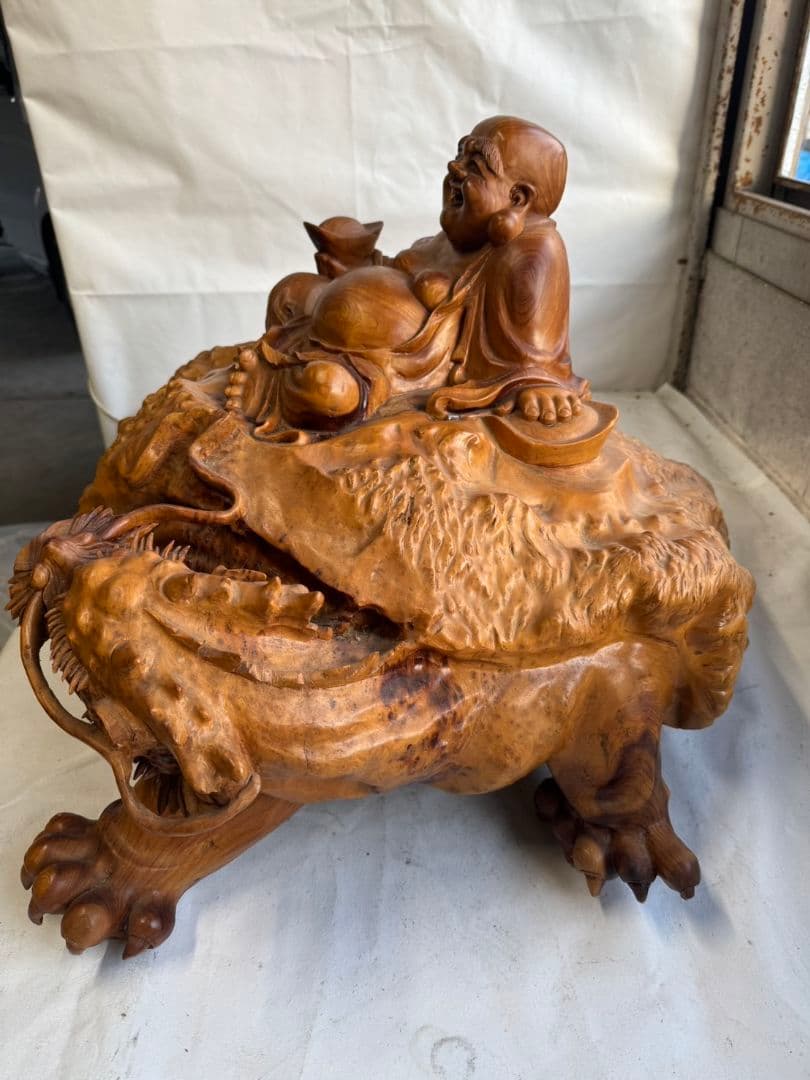 布袋様　木製　オブジェ　インテリア　七福神　縁起物