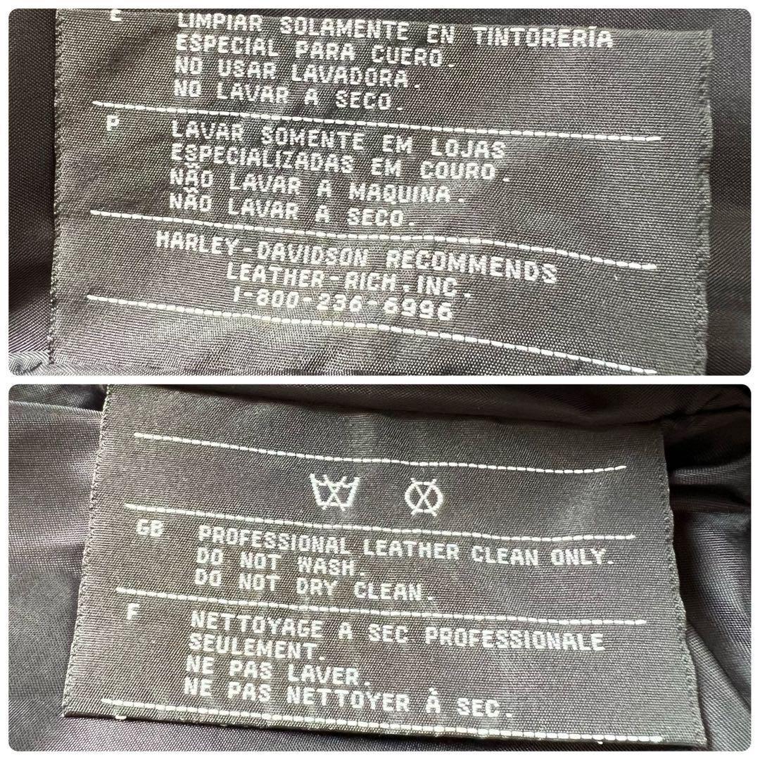 【美品 希少デザイン】ハーレーダビッドソン シングルライダース 本革 黒 L相当