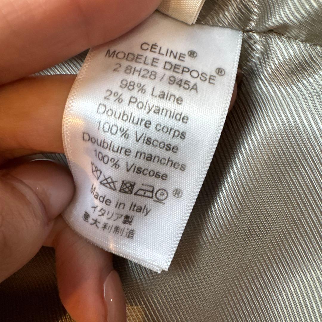 美品　セリーヌ　クロンビーコート　グレー　フィービー期