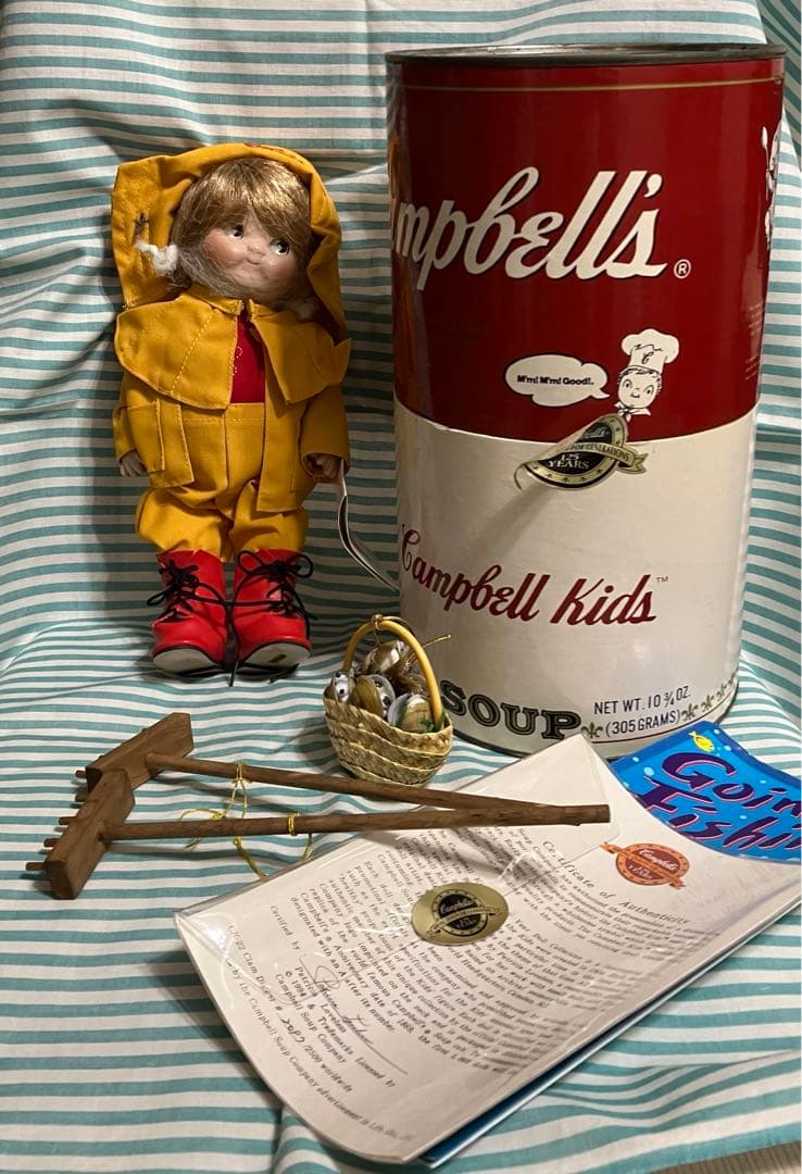 キャンベルスープ古い人形＊アメリカントリー雑貨アンティークドールインテリア飾り