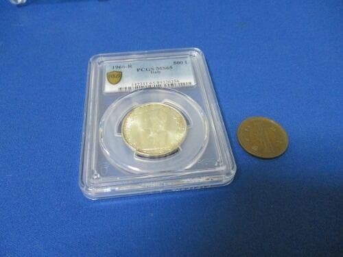 イタリア 500リラ銀貨☆1966年／未使用／PCGS MS65／アンティーク