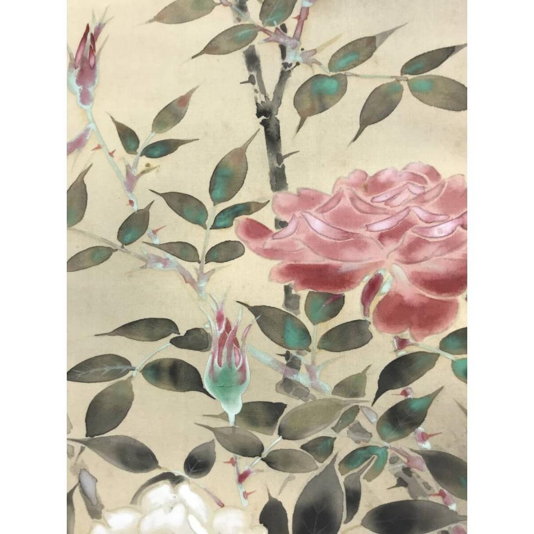 真作/須藤尚義/四季花に雀図/花鳥図/掛軸/名家伝来/AK-605