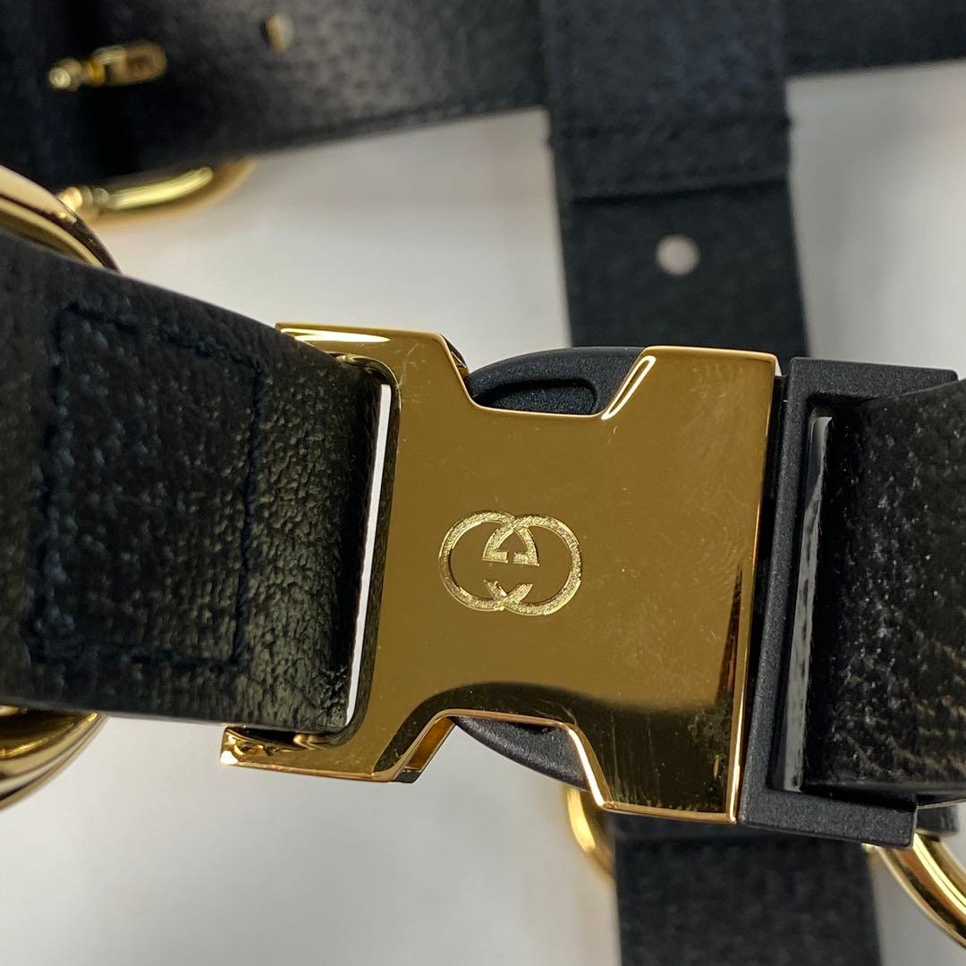 未使用 グッチ GUCCI 695253 ペットハーネス L レザー