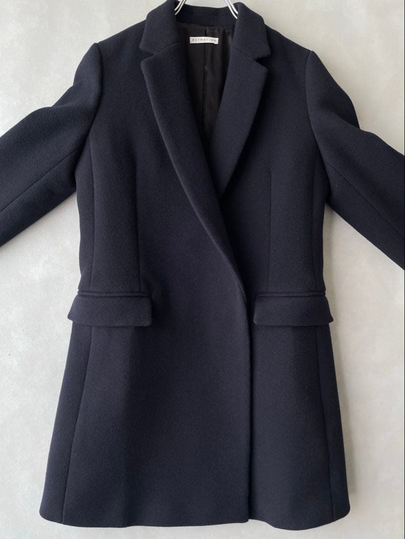 美品✨エストネーション　22AW ウール　ミドル丈　チェスターコート　36 紺