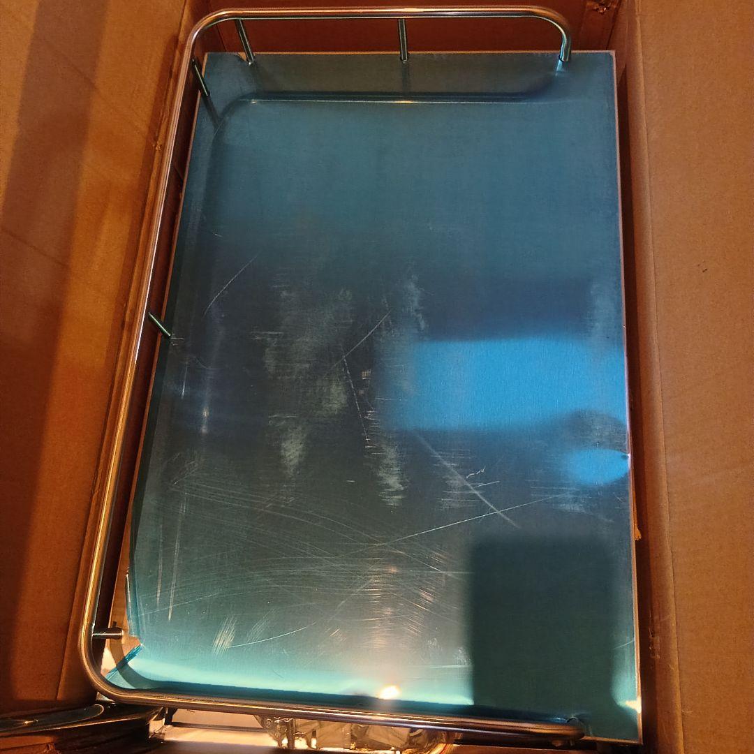 医療用ワゴン キャスター付 3段 耐荷重100KG 360°回転ステンレス