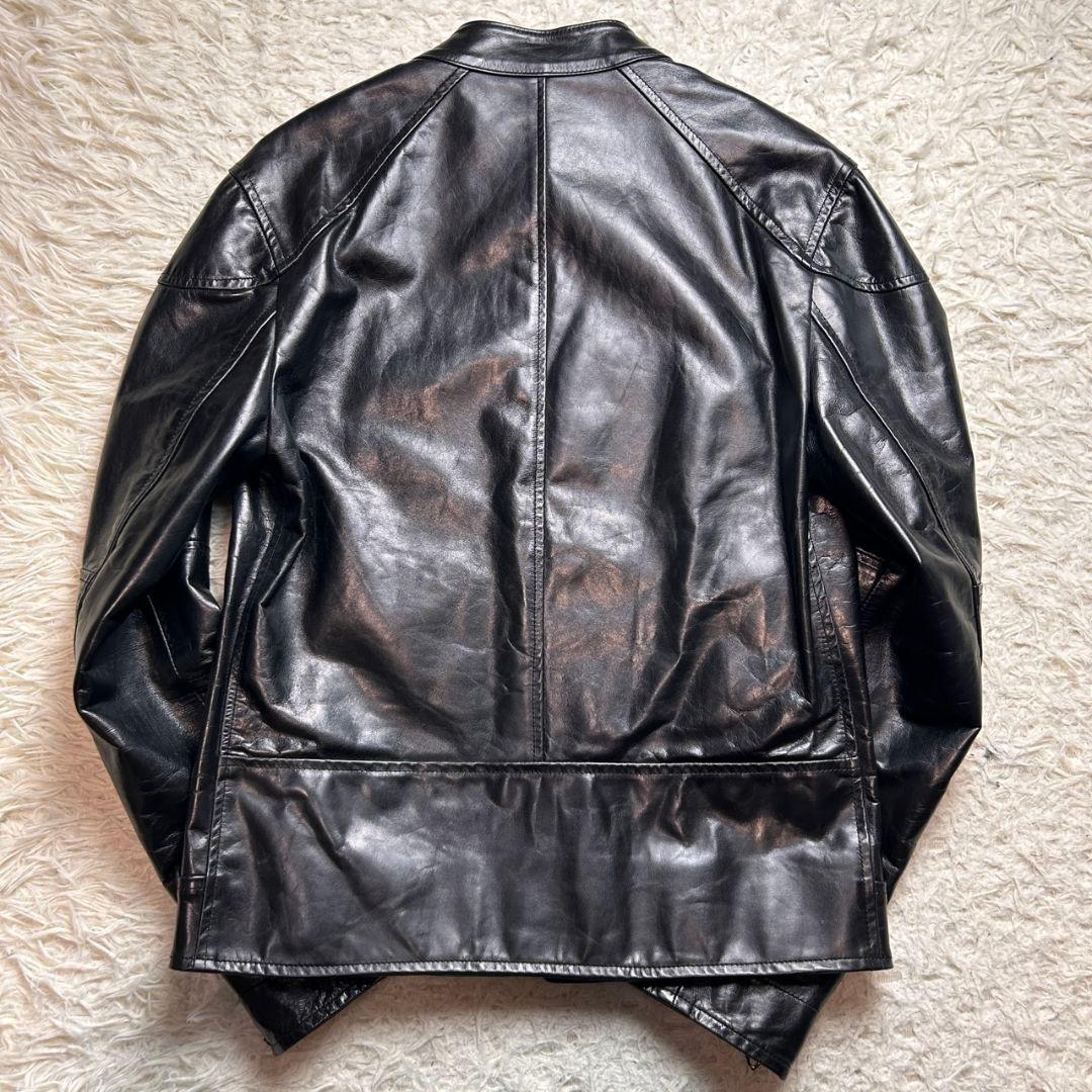 極希少★m0851 牛革 レザー シングルライダース レザージャケット ブラック