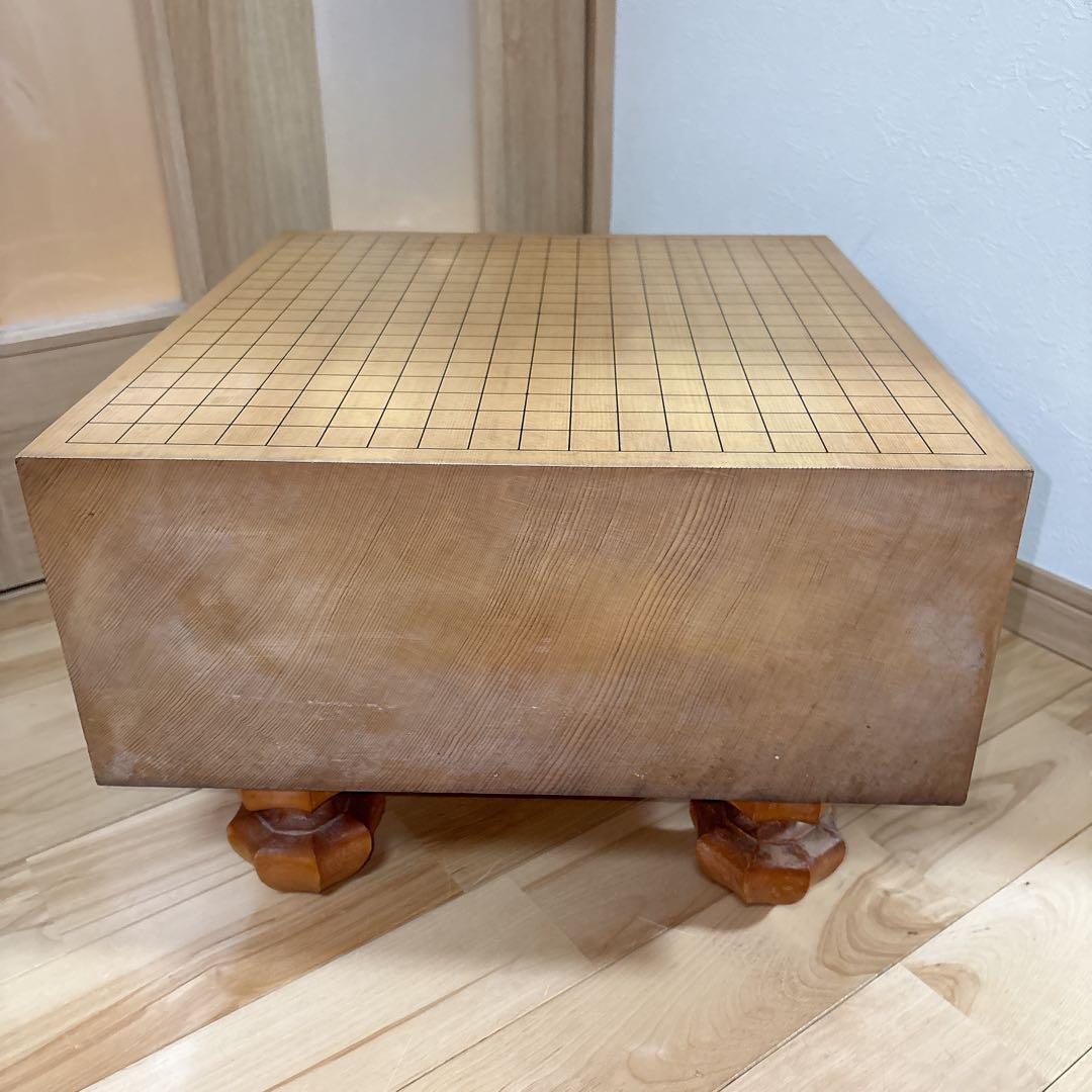 美品 碁盤 脚付き ヘソあり 天然木 厚さ17.3cm