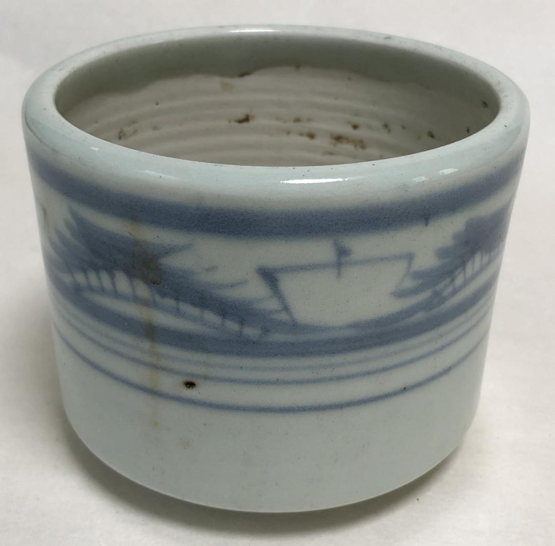 古染付筒 伝世品焼物 青花 ウブ品 入手困難 骨董 中国古玩 WWTT159