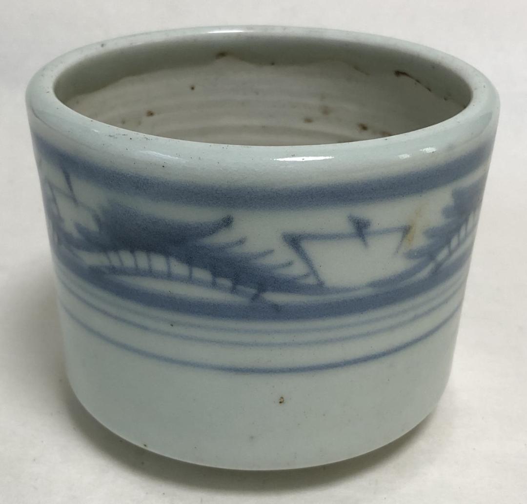 古染付筒 伝世品焼物 青花 ウブ品 入手困難 骨董 中国古玩 WWTT159