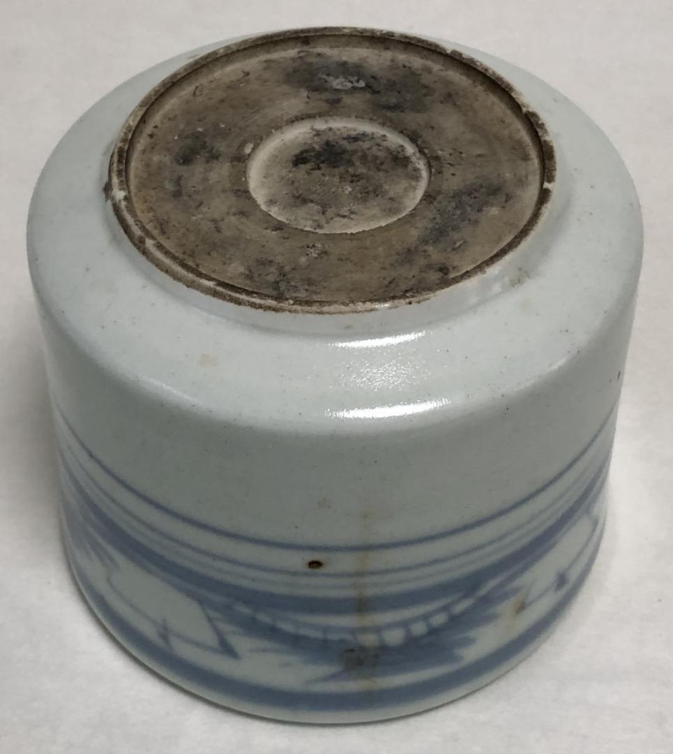 古染付筒 伝世品焼物 青花 ウブ品 入手困難 骨董 中国古玩 WWTT159