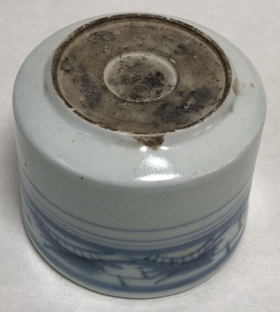 古染付筒 伝世品焼物 青花 ウブ品 入手困難 骨董 中国古玩 WWTT159