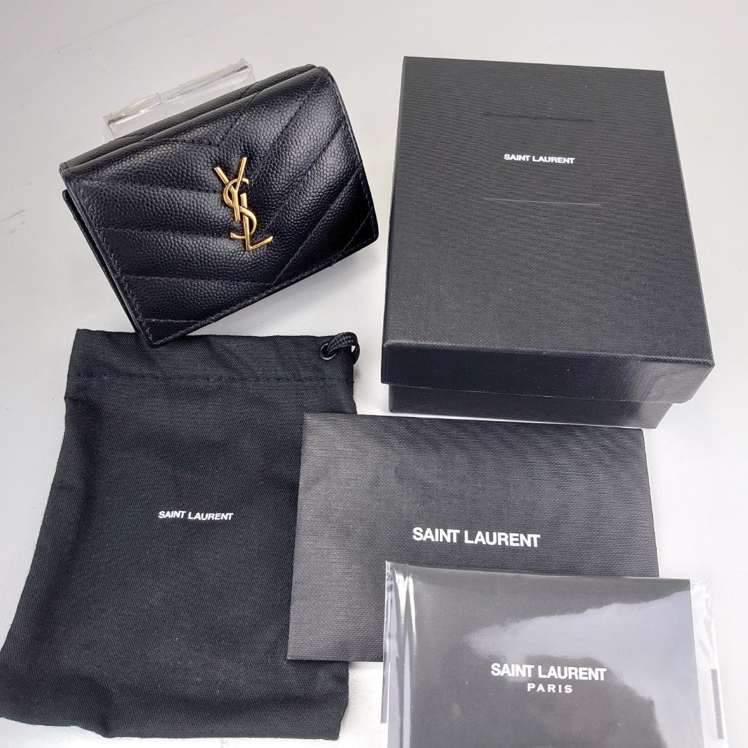 【美品】サンローラン　カサンドラ　オリガミ　タイニー　三つ折り財布　1194