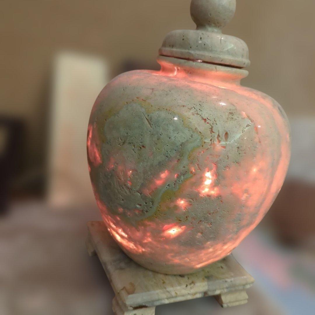 石材製蓋付き照明壺