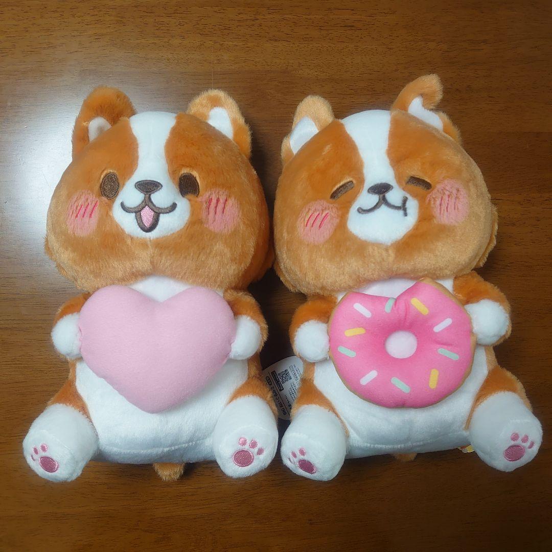 まるまるコーギー BIGぬいぐるみ2 ハート ドーナツ コーギー ぬいぐるみ 犬